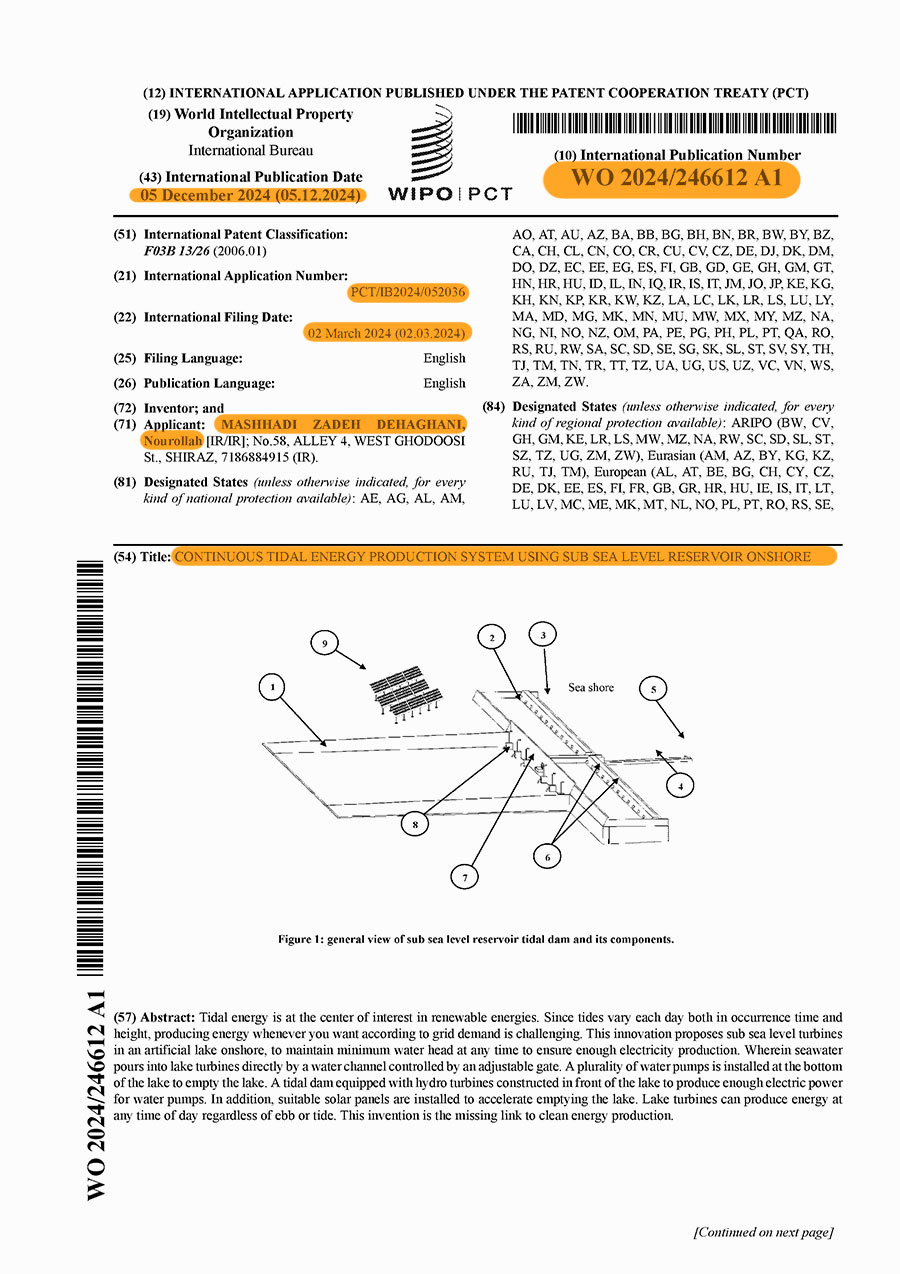 patent for negative height energy storage